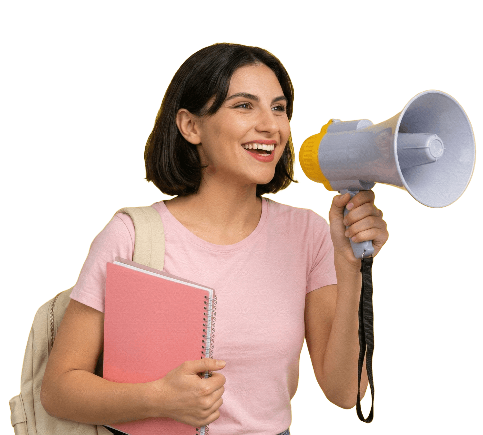Student with megaphone